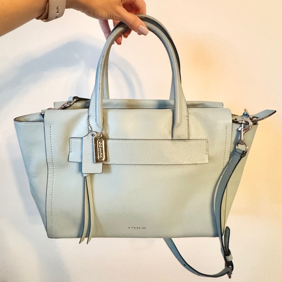 Coach Light Blue Leather Purse – Convertible Crossbody / Handbag - Picture 1 of 5
